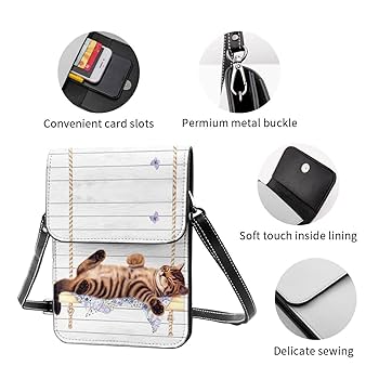 Amazon.co.jp: スマホポーチ ねこ 猫柄 携帯電話バッグ ミニ